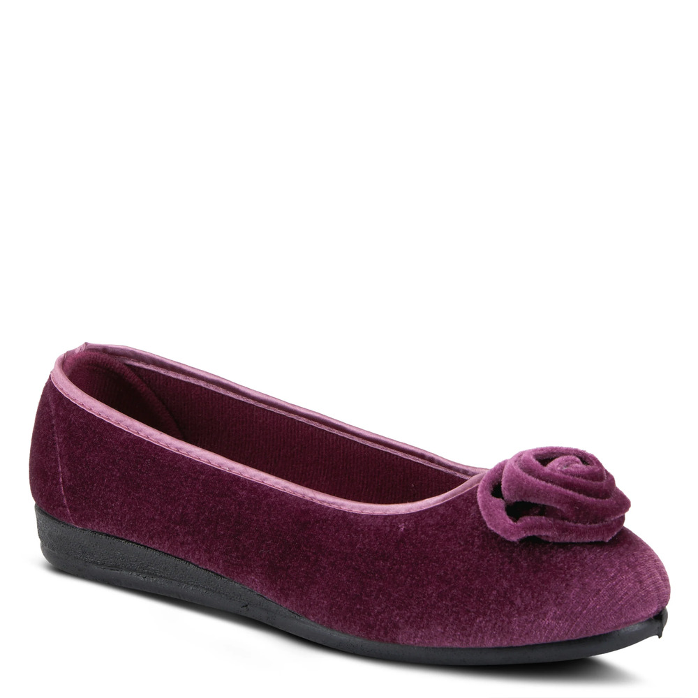 FLEXUS by Spring Step Textile Roseloud Cozy Soft Purple Indoor Slippers Size 9